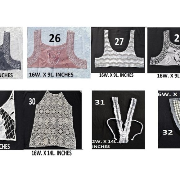 Vintage Trims Lot of 10pcs X$10 Sewing Crafting Applique tops, dresses, 50styles - Picture 4 of 13